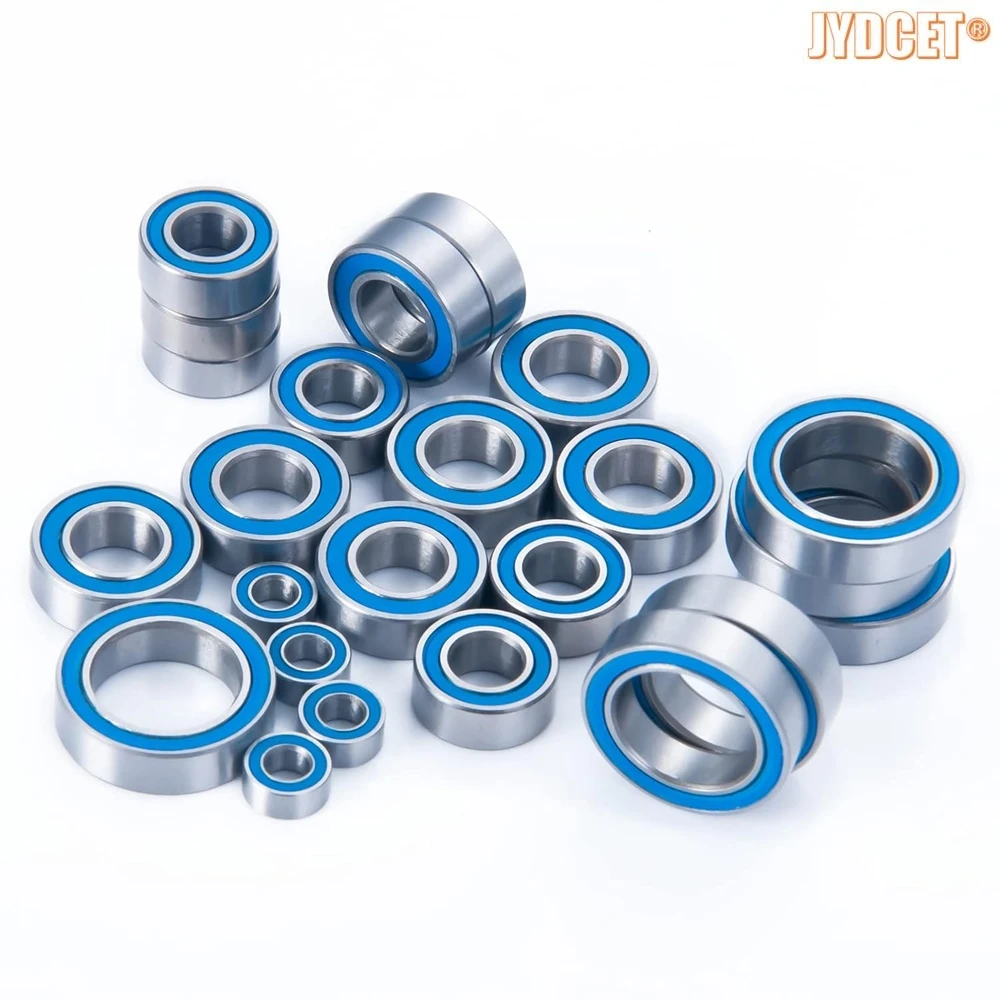 24pcs Blue Rubber Sealed Bearing Kits - Precision High Speed Bearing for RC Losi 1/10 Baja Rey Rock Rey Buggy Truck