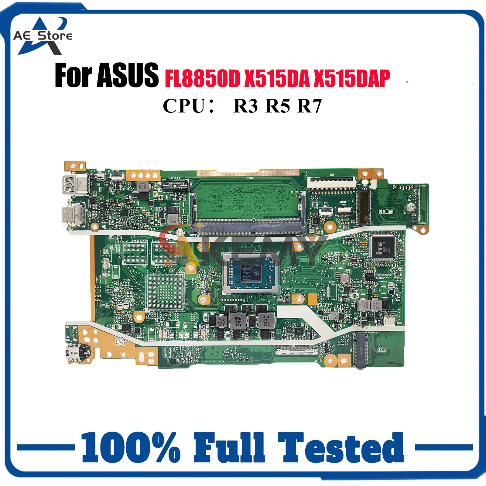 

X415DA Laptop Motherboard For ASUS VivoBook X515DA X415D X515DAP FL8850D Notebook Mainboard With R3 R5 R7 CPU 100% tests OK stk