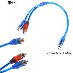 1Pc RCA Male To Female Splitter Stereo Audio Y Adapter Cable Wire Connector Double Lotus Head Short Line