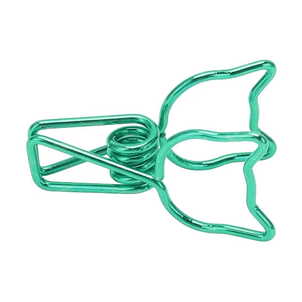 100Pcs Green/Red Kitten Binder Clips Kitten Shape Cute Hollow Binder Clips Animal Style 30*15mm Wire Binder Clips Clothes