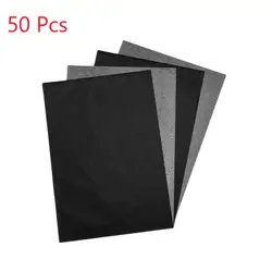 50 pçs a4 papel de carbono preto legível grafite transferência de rastreamento pintura reutilizável arte superfícies copiar papel