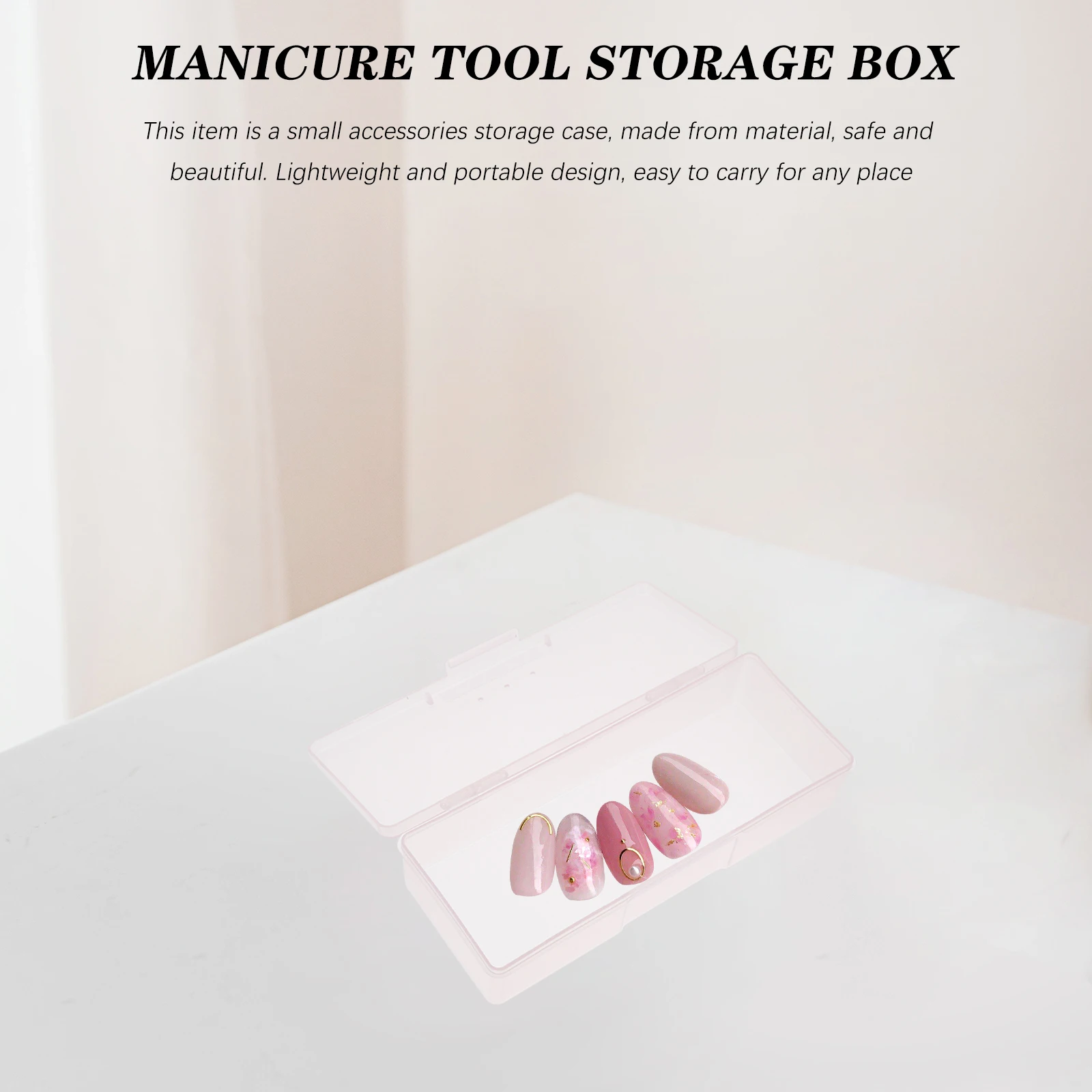 

4Pcs Nail Tools Box Premium ABS Manicure Tool Organizer Compact Lightweight Storage Case for Nail Art Supplies Accessories