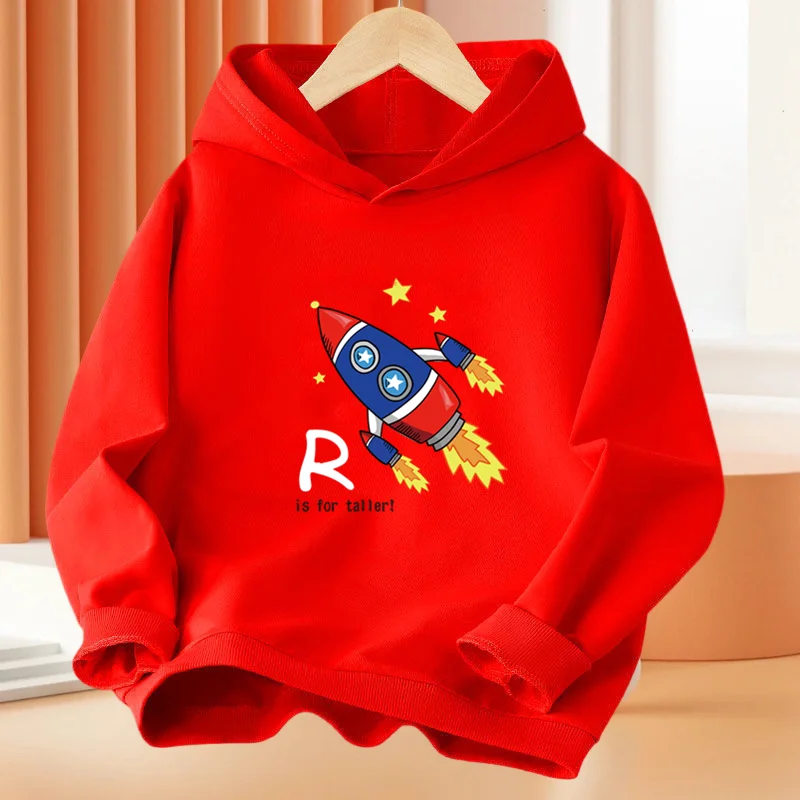 Cartoon Astronaut Travels In Space Hoodies Boys Loose Pullover Hoodie Kids Street Fashion Tracksuit