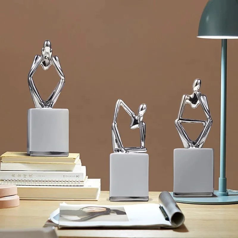 Thinkers Abstract Decoration Ceramic Electroplating Crafts Ornament Sculpture Decor
