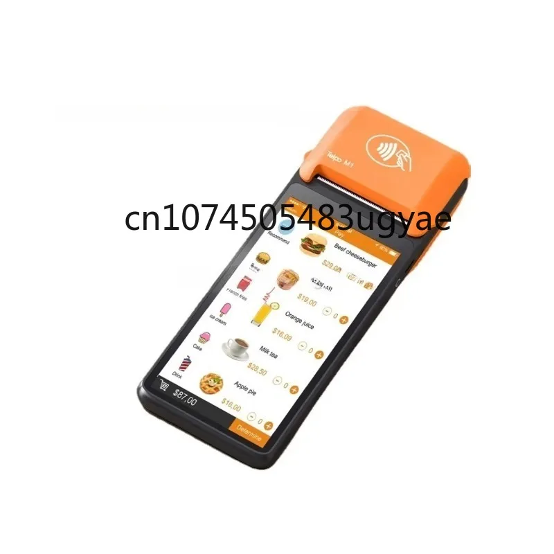 Handheld POS terminal Android 11 intelligent mobile food delivery, equipped with NFC card reader, 6-inch screen, with ticket