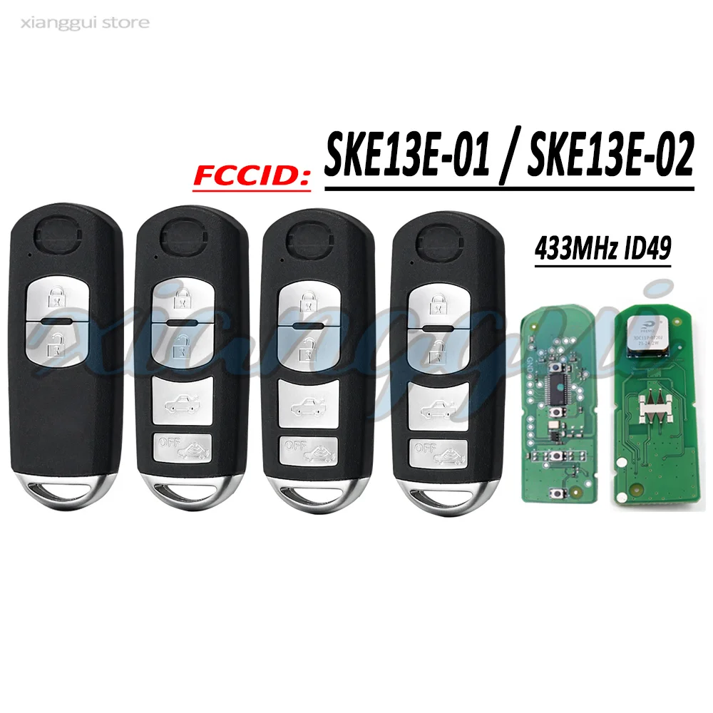 2 3 4 Buttons SKE13E01 SKE13E012 Car Remote Key Fob Case Housing for Mazda 3 6 Axela Atenza CX-5 CX-3 CX-9 MX-5 Miata 2016-2022