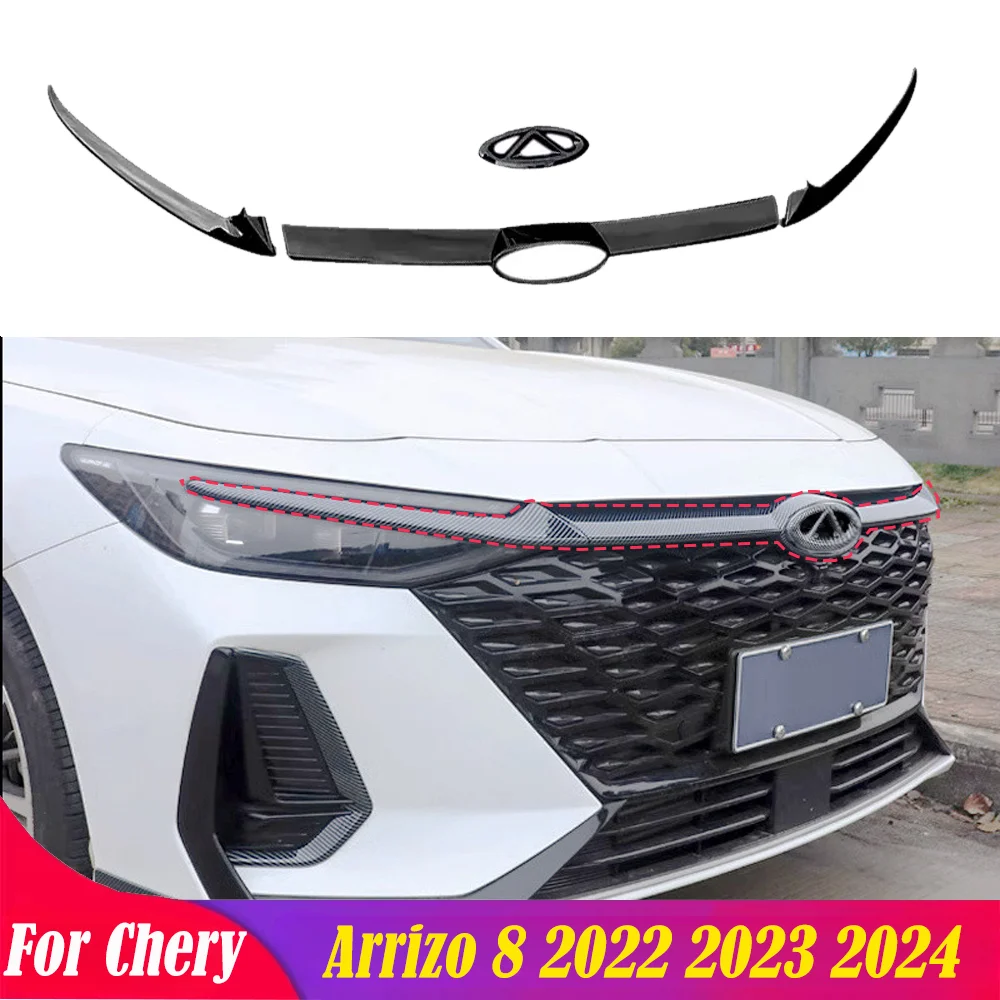 

For Chery Arrizo 8 2022-2024 Car Grille Trim Strip Front Bumper Racing Grills Ornament Car Exterior Decorate Accessories