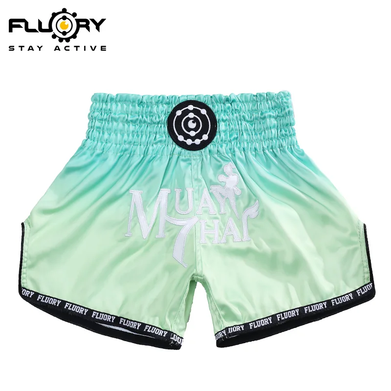 FLUORY Women Muay Thai Shorts Beautiful Gradient Colors Free Combat Mixed Martial Arts Boxing Training Match Pants Leisure Style
