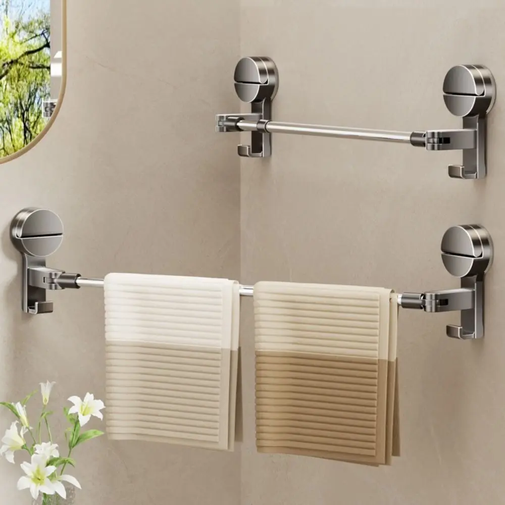 

Выдвижной держатель для полотенец на присоске, настенная вешалка для полотенец для ванной комнаты без перфорации, устойчивая к падениям, нержавеющая присоска, вешалка для полотенец