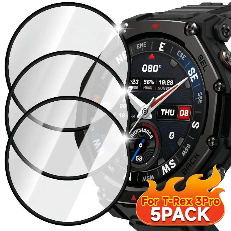 

Полностью изогнутая защитная пленка для экрана Amazfit AMAZFIT T-Rex 3 Pro, мягкие защитные пленки, не стекло для Amazfit T-Rex 3 Pro, аксессуары