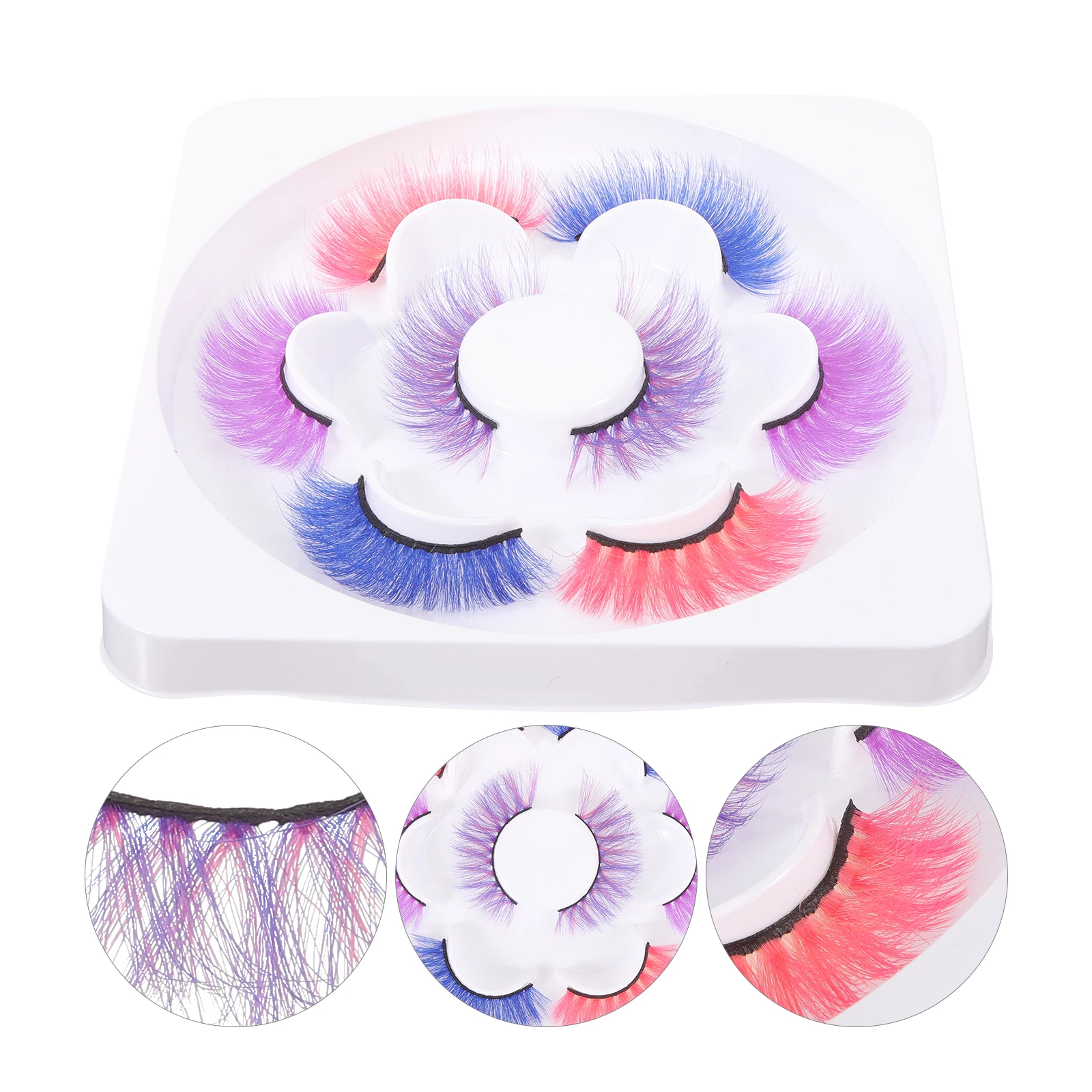 

4Pairs False Eyelashes Soft Natural 3D Fake Lashes for Dating Vacation Colored Curly False Lashes Fake Eyelashes