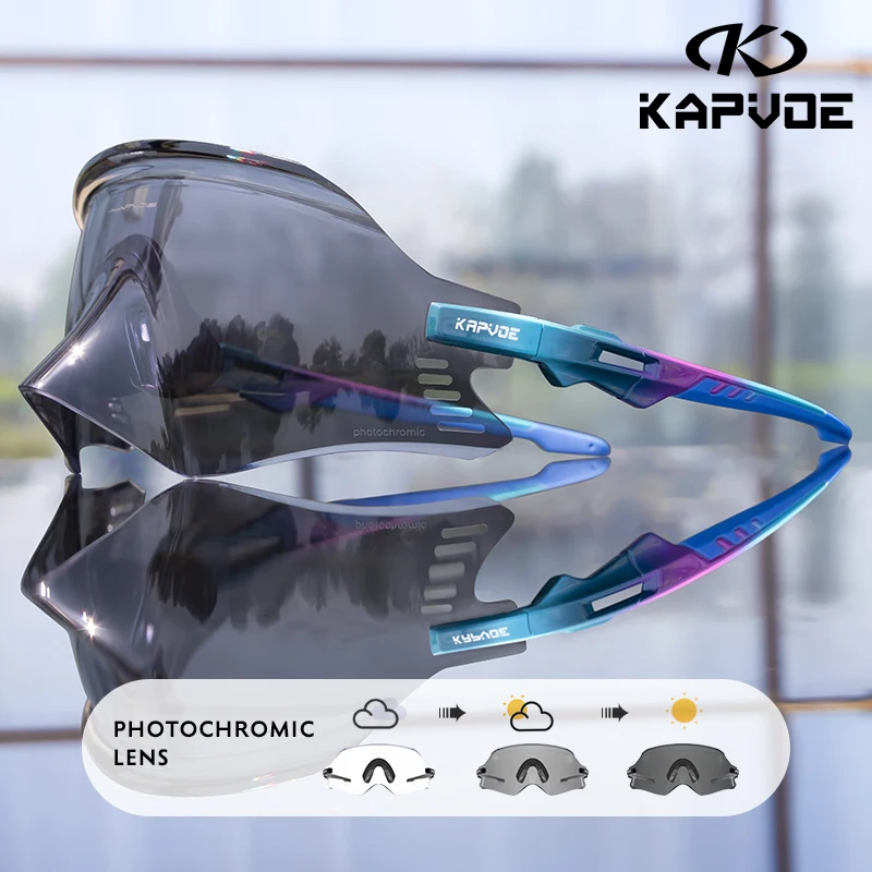 Kapvoe New Photochromic Sunglasses Fashion Luxury Man Glasses for Driving Fishing Cycling Glasses Travel Golf Women Bike Goggles