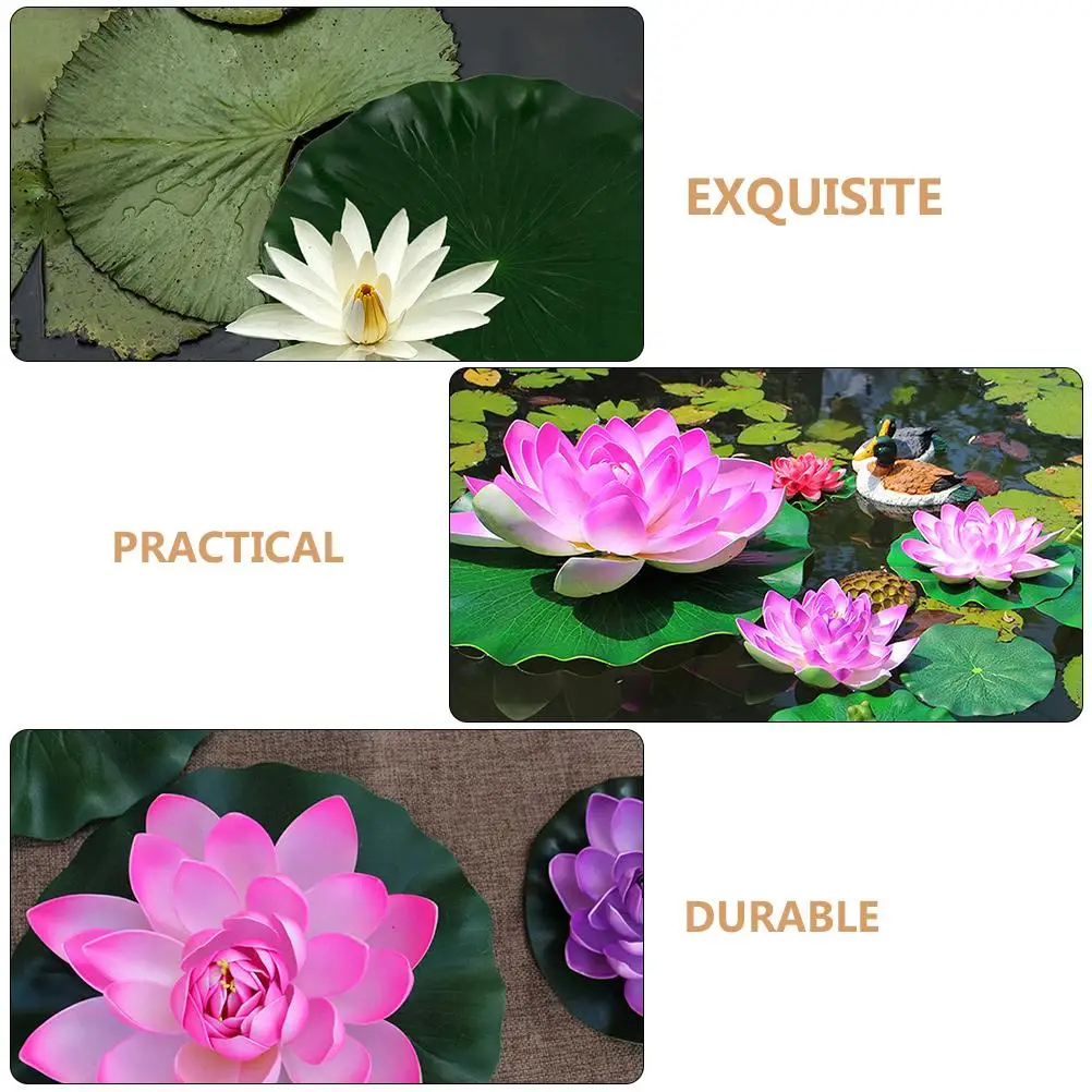EVA Leaves 3 Pcs Artificial Floating Plants for Fish Garden Fountain Decoration Pool Accessories Simulation Leaf