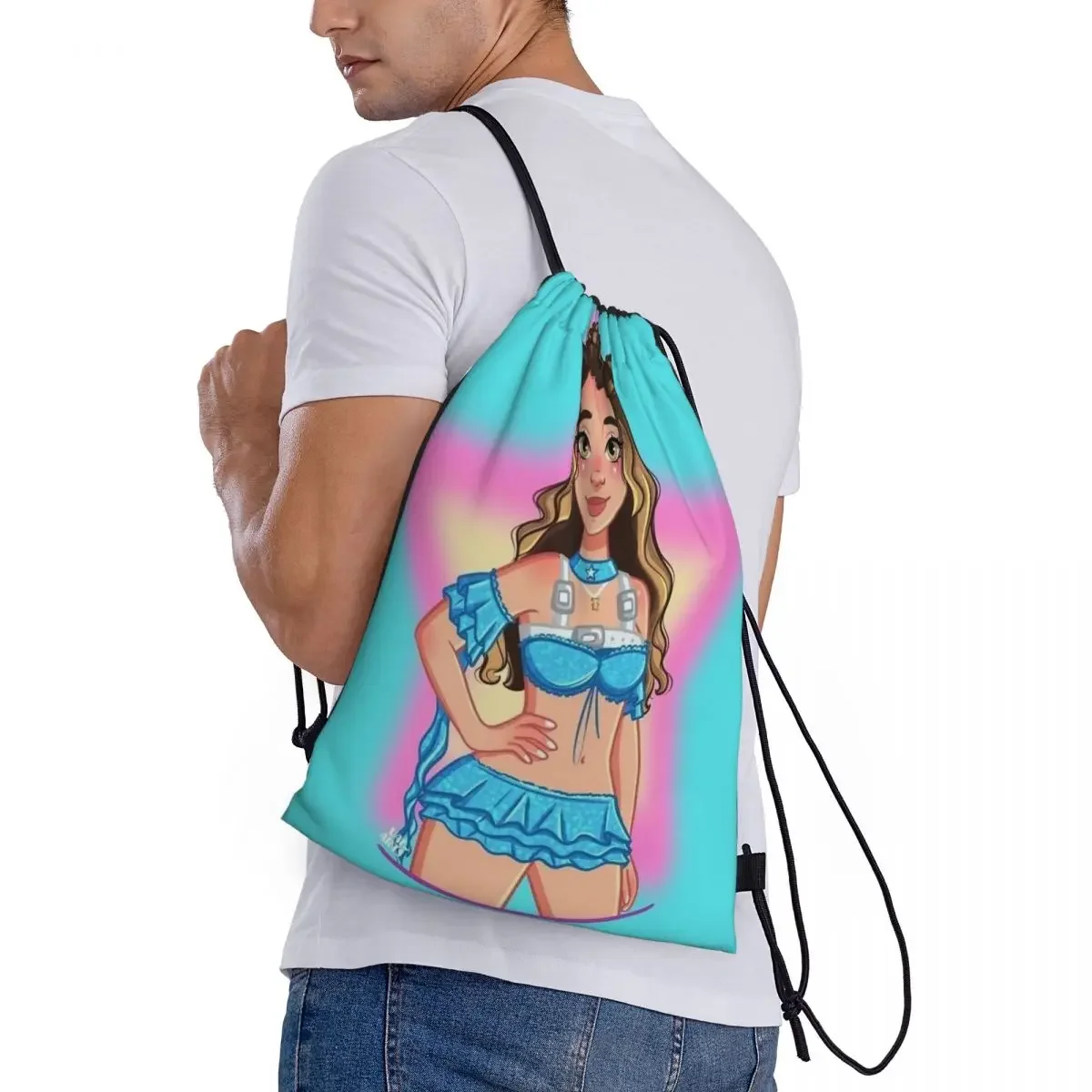 Custom E-Emilia Mernes Drawstring Bag for Training Yoga Backpacks Women Men Mp3 Singer Poster Sports Gym Sackpack