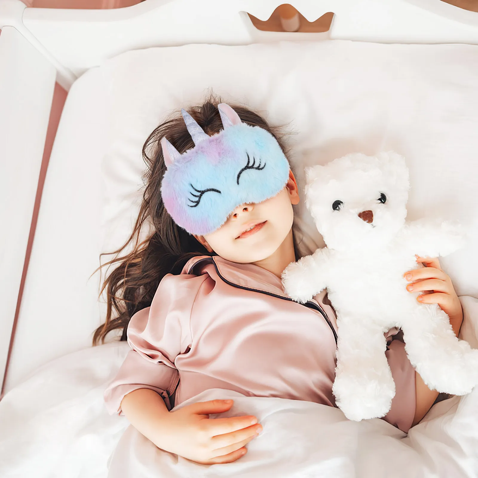1Pcs Ice Cream Unicorn Sleeping Mask Silk Eye Cover for Travel Soft Comfort Sleeping Cover Sleep Mask