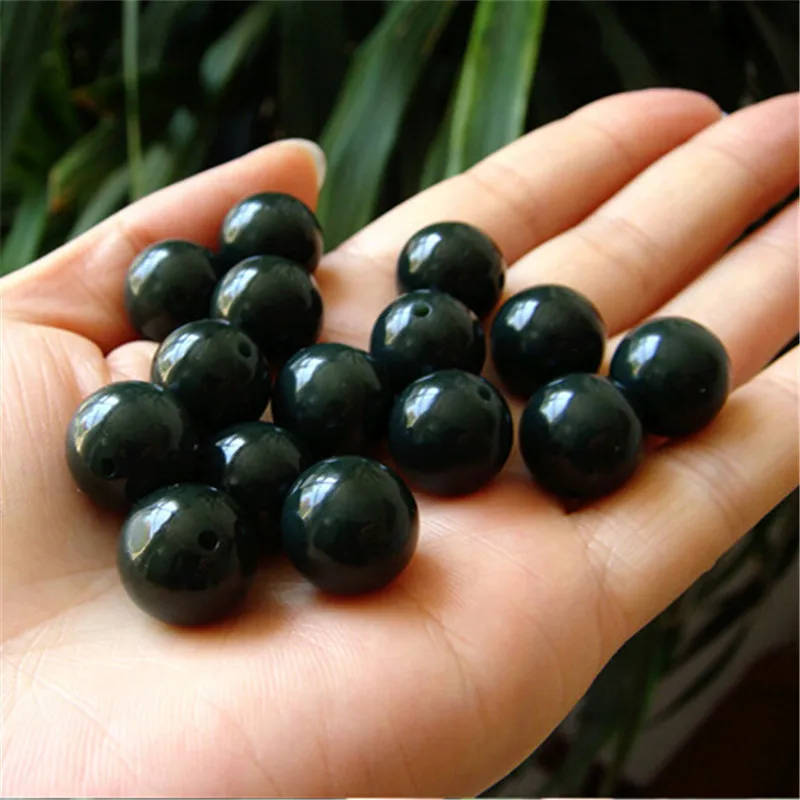 Grade A Hetian Jades Green Nephrite Round Beads For Jewelry Making Diy Necklace Earring Bracelet Charms Jewellery Accessories