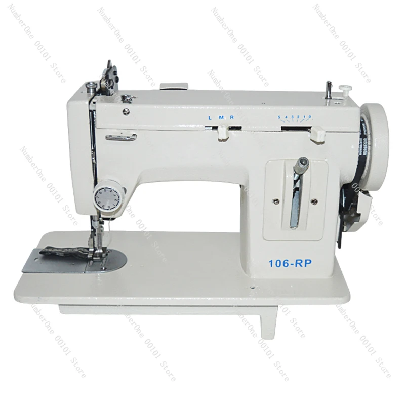 

220V/110V 150W Household Sewing Machine 106-RP Inch BateRpak Arm Fur Leather Fall Clothes Stitch Sew Machine 0-7MM adjustable