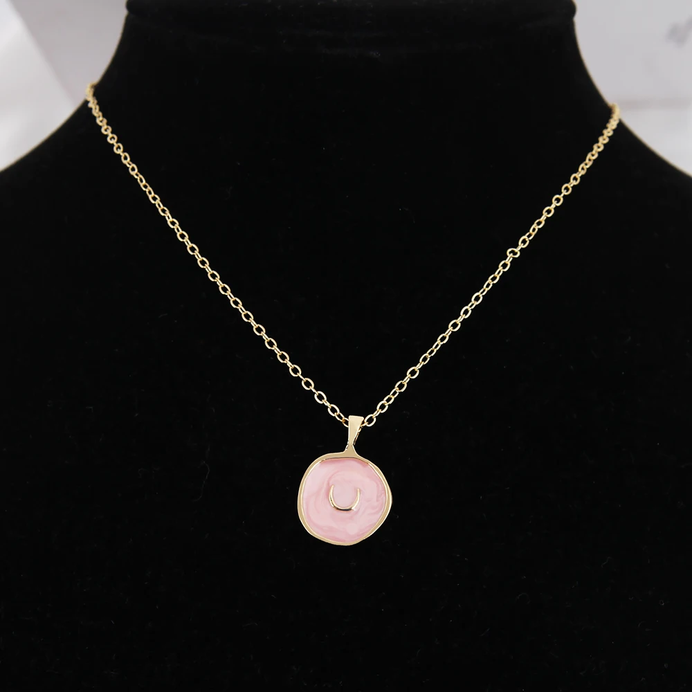 Colorful Moon Star Lightning Pendant Necklaces For Women Girls Enamel Fashion Party Daily Jewelry Trendy Clavicle Chain Necklace