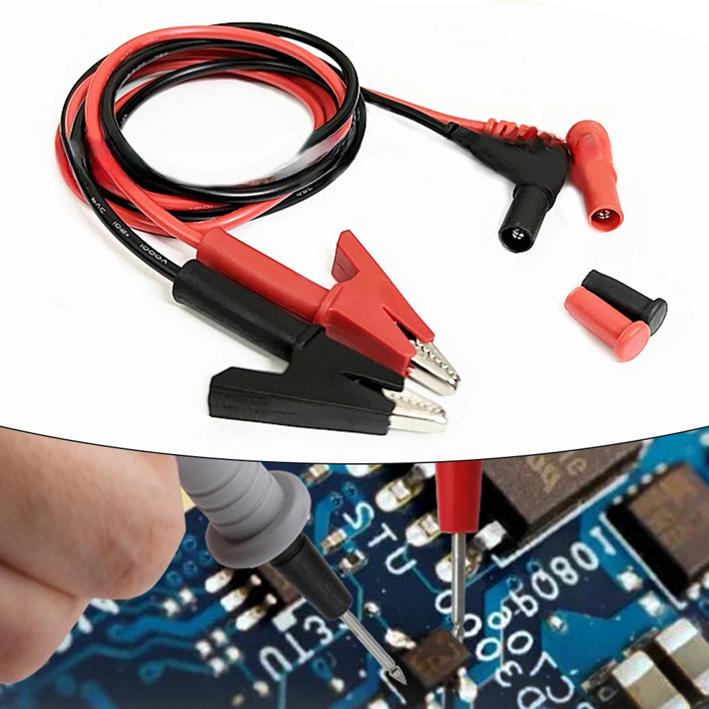 Przewód testowy elektryczny, kabel testowy, złącze, czerwony, czarny kolor, hartowana końcówka sondy, końcówka mała 35 mm, złącze 4 mm, długość 90 cm