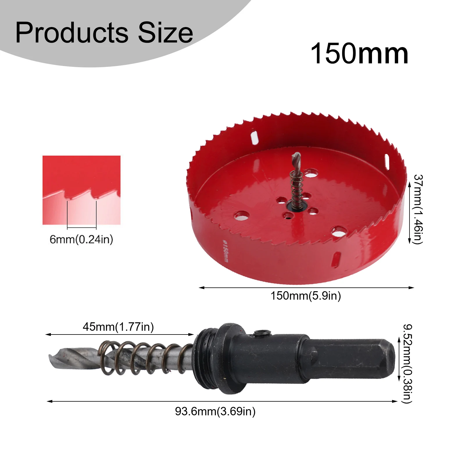 Drill Bit Plastic Red Electric Drills Robust Heat Treated Hex Shank Drill Bit Adapter Set M Bi Metal Bi Metal Saw