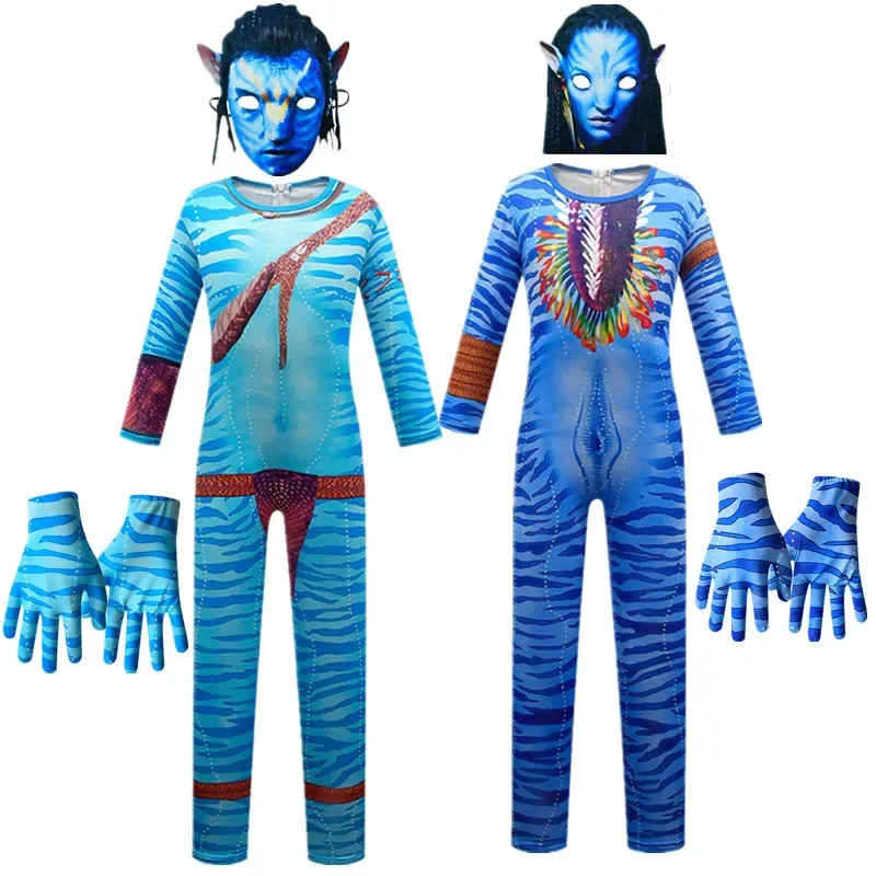 Avataring Costume for Kids Alien Cosplay Children Boy and Girl Avatar The Way of Water Christmas Halloween and Masquerade Party