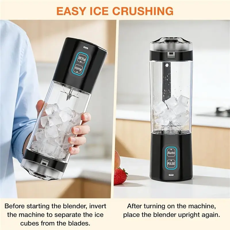 Efficient-Portable Blender 700Ml Mini Stand Mixer, Wireless Battery Powered For Smoothie Maker For Smoothies& Protein Shakes