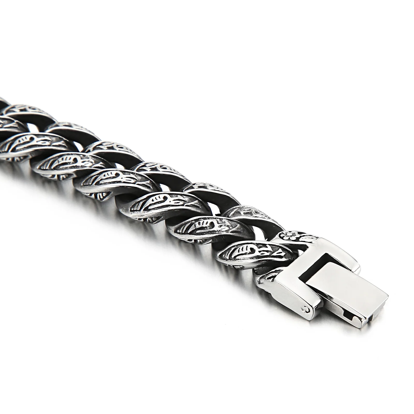 12mm Vintage Cuban Chain Bracelet - Stainless Steel 316L - KB112528-BD