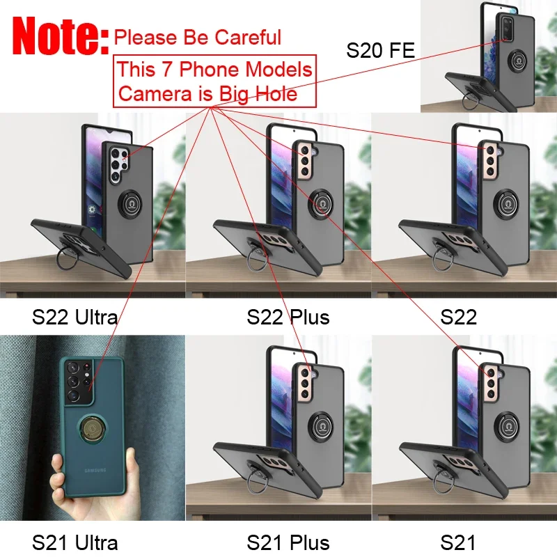 Anello magnetico Cassa Opaca Per Samsung Galaxy S23 S22 S21 S20 Ultra S10 S9 Più FE A52 A52S A53 5G UN 53 52 S 22 20 Nota 9 10 Della Copertura