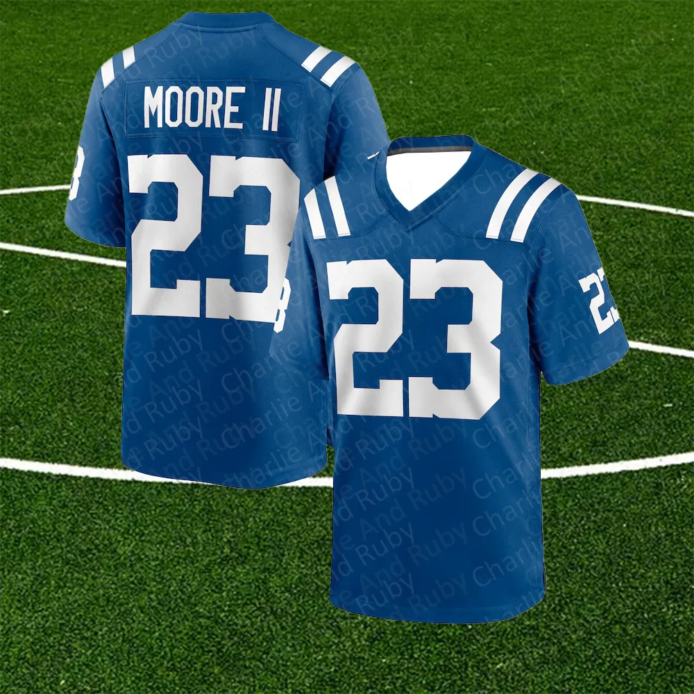 Jersey No.21/23/90 Dallis Flowers Kenny Moore II Grover Stewart Indianapolis Colts Jersey Blue Trend Fashion Clothing Tops