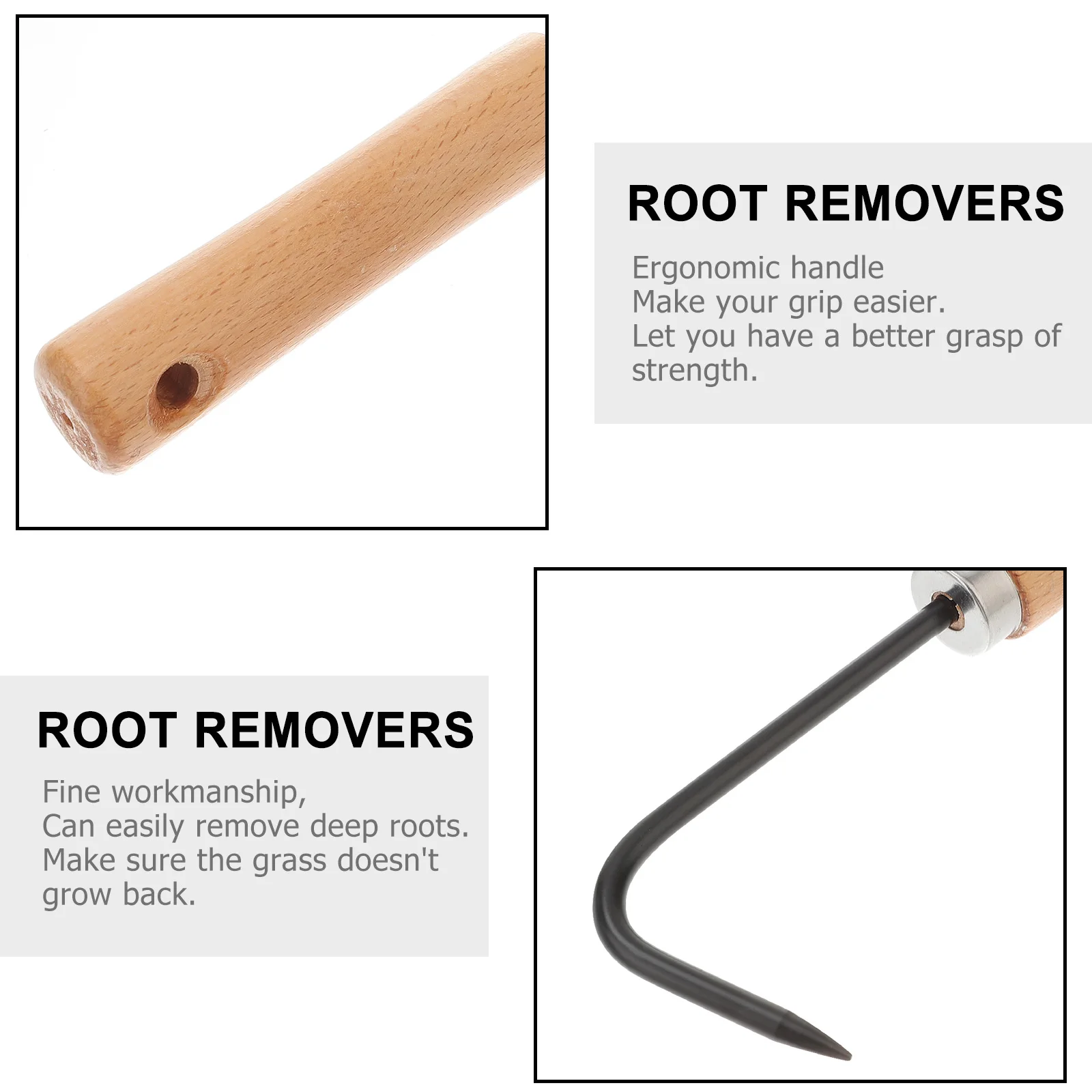 

2Pcs Garden Rake Metal Manual Weeder Durable Steel Single-claw Hook Loosen Soil Root Extractor Weed Device Gardening Tools