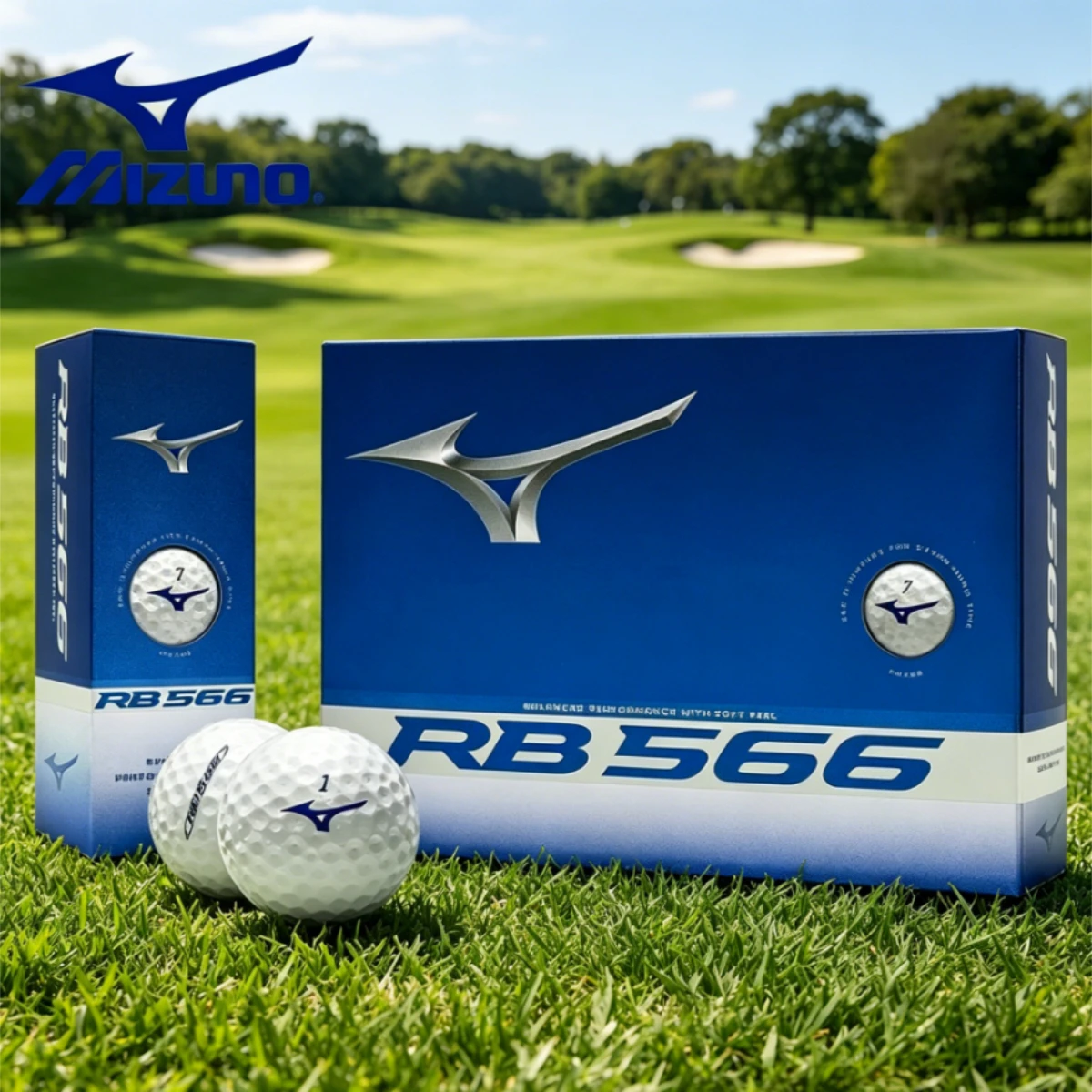 mizuno-rb-566-golf-balls-12pcs-soft-feel-distance-golf-ball-set-for-men-women-practice-training-outdoor-golf-sports-whole-box