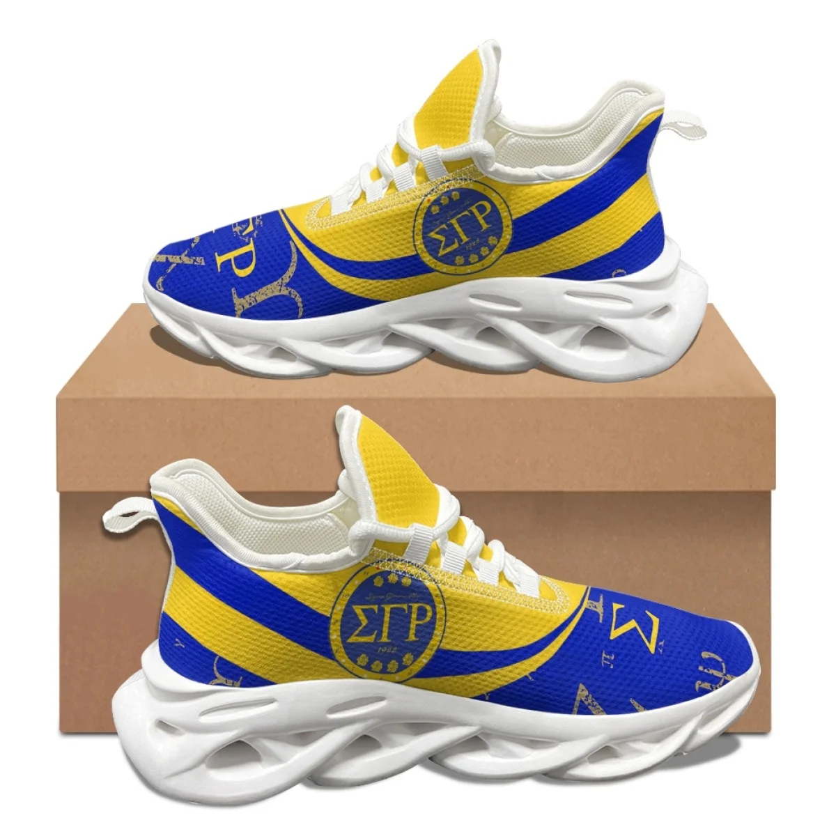 Sigma Gamma Rho Design Casual Breathable Flat Shoes Comfortable Lightweight Mesh Sneakers New Popular Lace Up Vulcanized Shoes