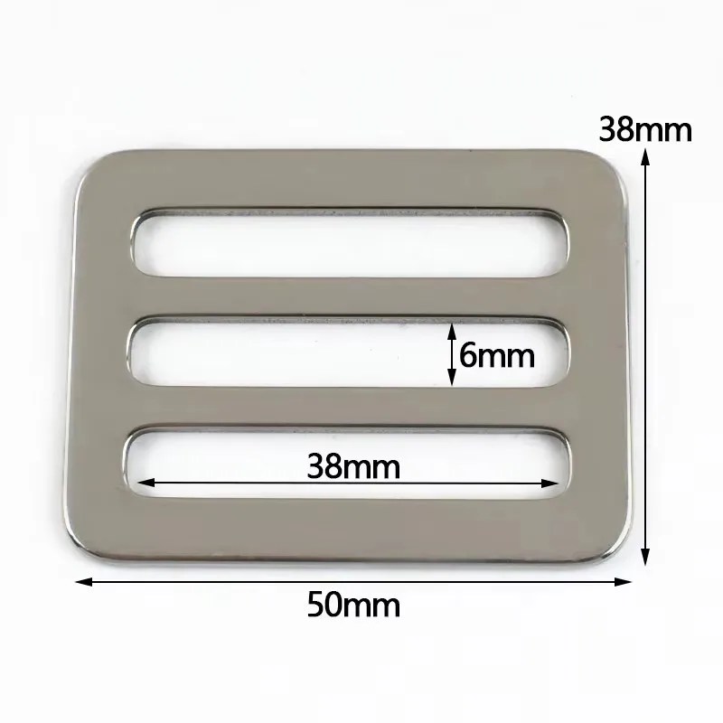 

10P 26-50mm Sewing Stainless Steel Ring Buckle Bag Strap Tri-Glide Slider Metal Clasp Webbing Backpack Loop Hook DIY Accessories