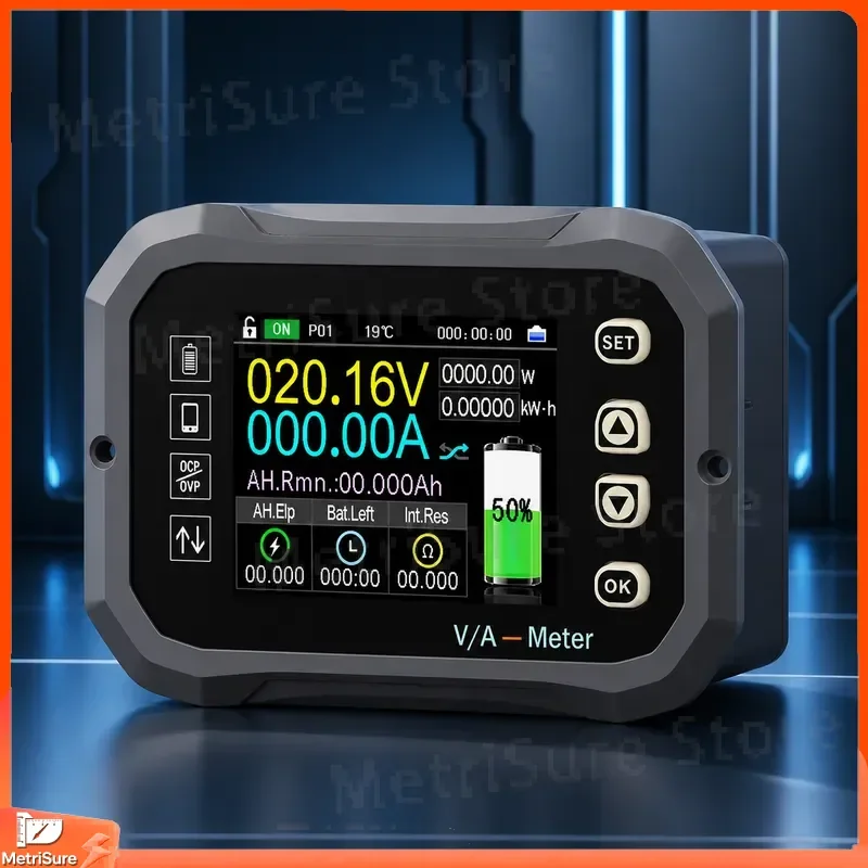 KG110F DC 0-120V 100A Battery Capacity Tester Voltage Ammeter Monitor Indicator 12V 24V 36V 48V 60V Coulomb Meter