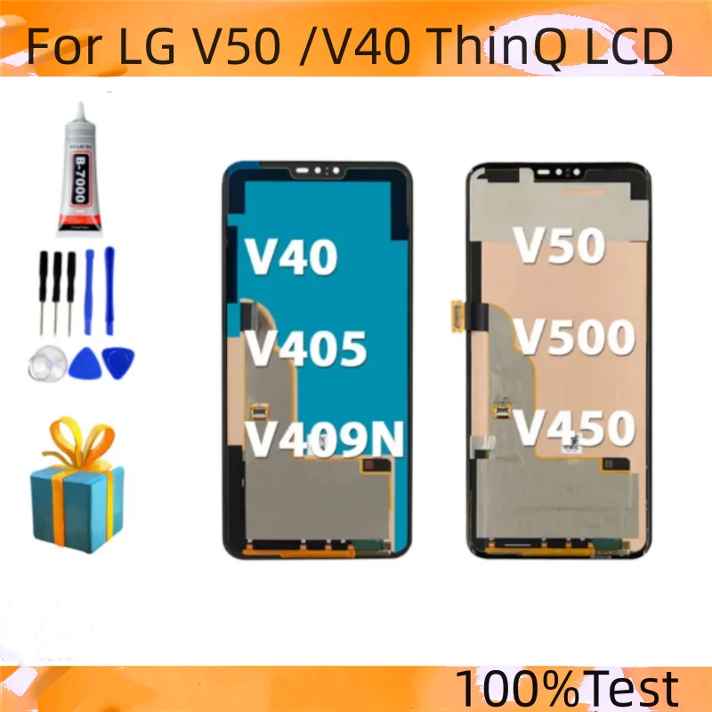 

Оригинальный ЖК-дисплей для LG V50 V40 ThinQ, преобразователь сенсорного экрана в сборе, замена для LG V400 LM-V500 V500N V500EM ЖК-дисплей