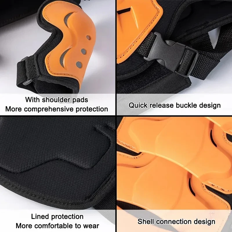 Boys Girls Motorcycle Skating Skiing Armor Protective Jacket  Kids Youth Motocross Full Body Chest Spine Knee Elbow Guard Pads