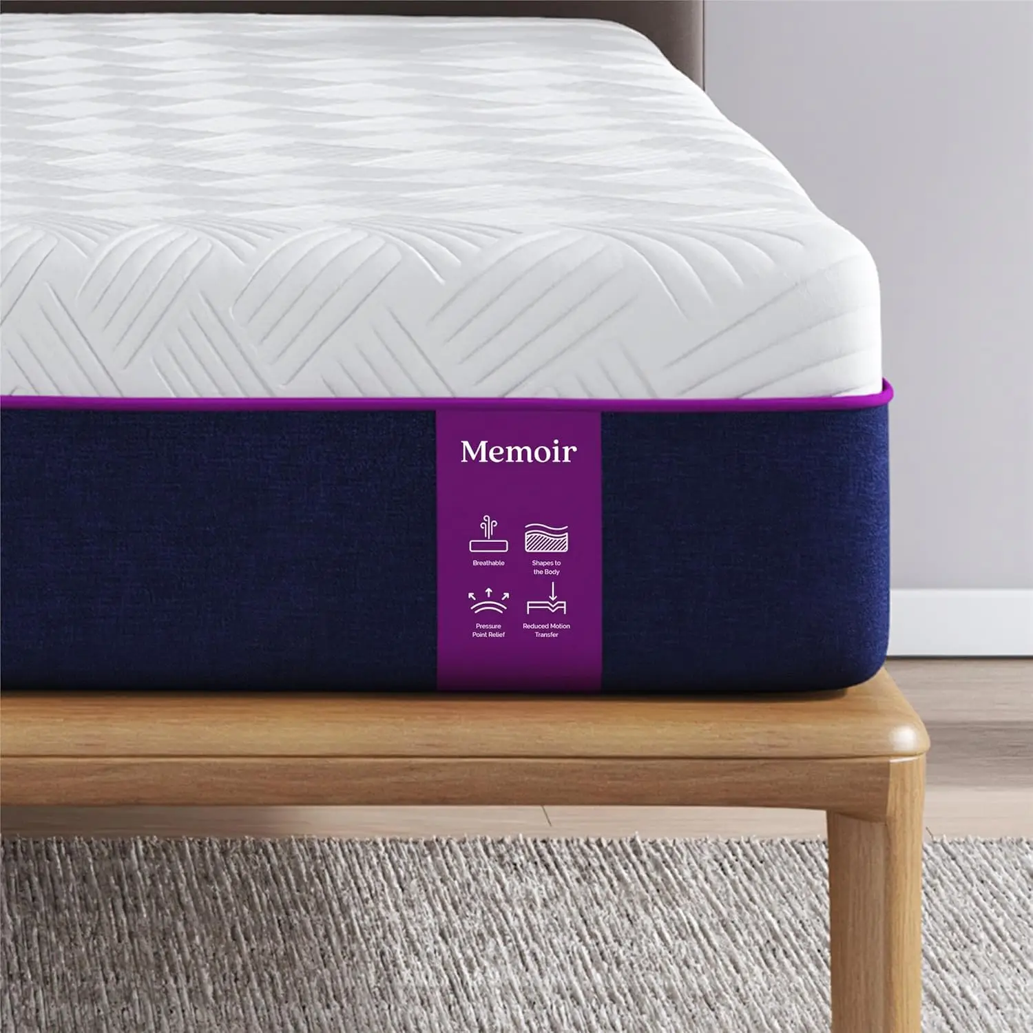 Memoir 12 Inch Memory Foam Mattress-in-a-Box, Medium, Certipur-US and OEKO-TEX, Twin