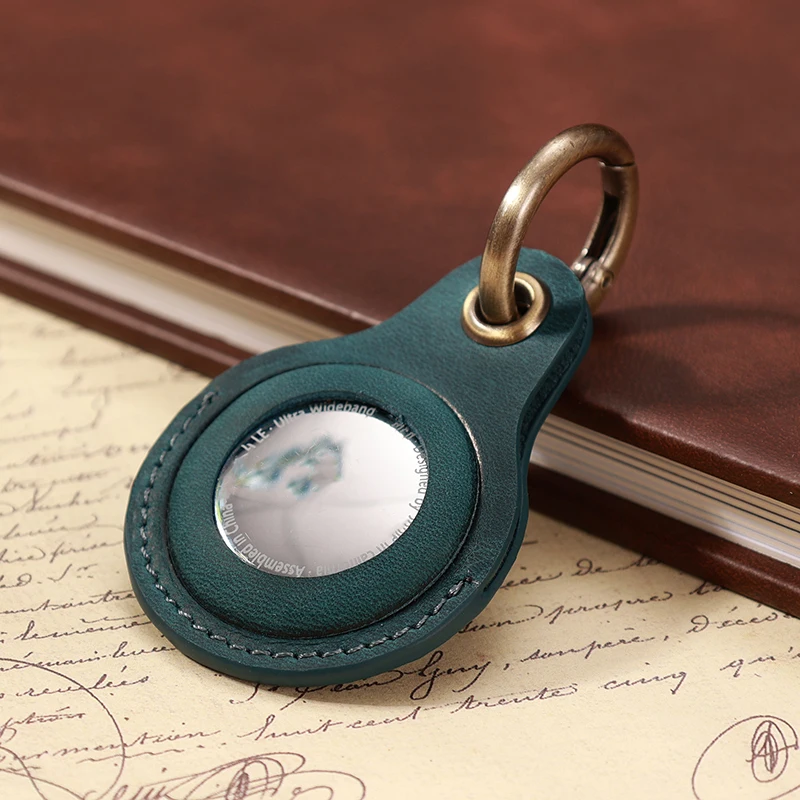Vintage Echtleder Airtags Hülle 7-Farben Schutzhülle für Apple AirTag Anti-verlorene Rindslederhülle mit Schnalle – Detail 10