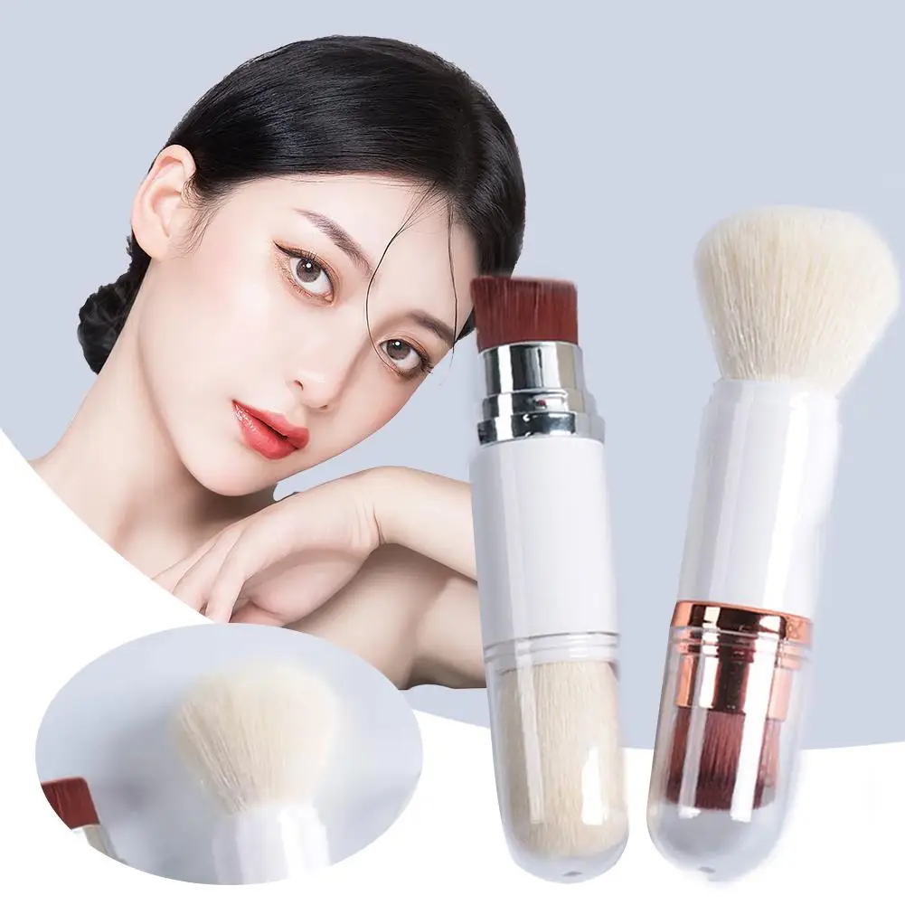 

2 In 1 Foundation Brush Makeup Brush Empty Travel Blush Blush Tools Brush Makeup Beauty Brush Retractable Makeup Loose F7D9