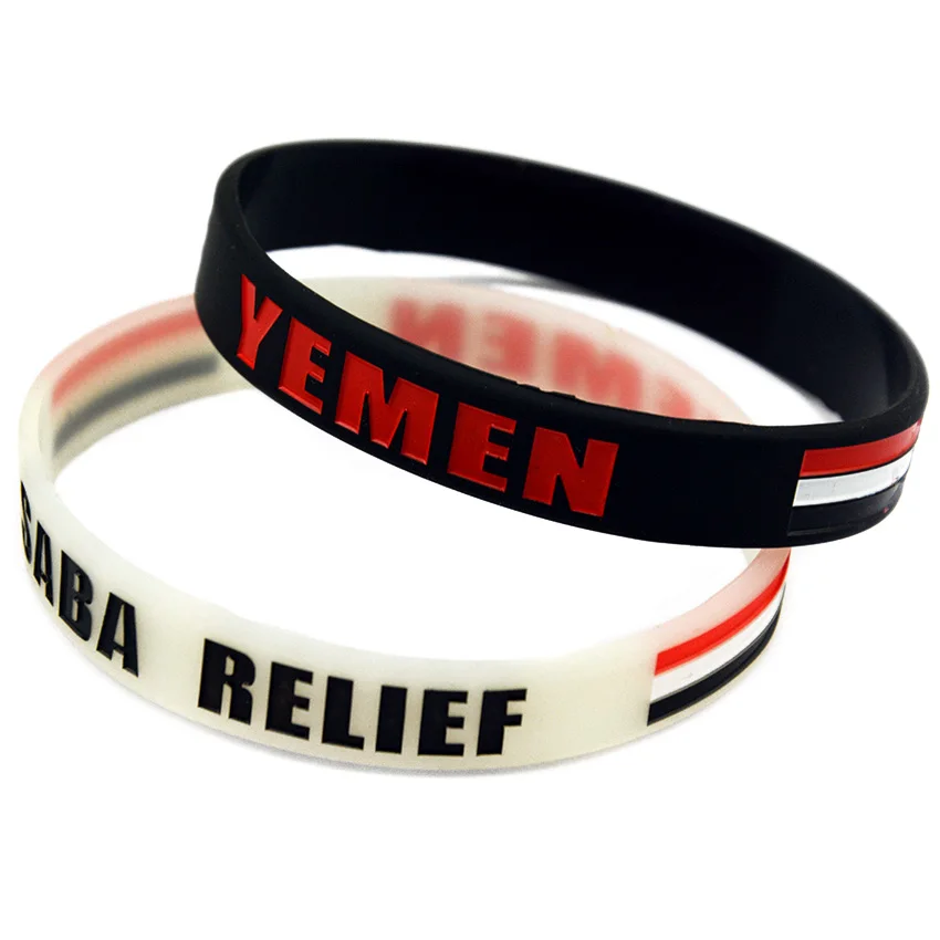 50 Pcs Yemen Saba Relief Silicone Wristband For Daily Wear to Express Your Support Adult Bangle
