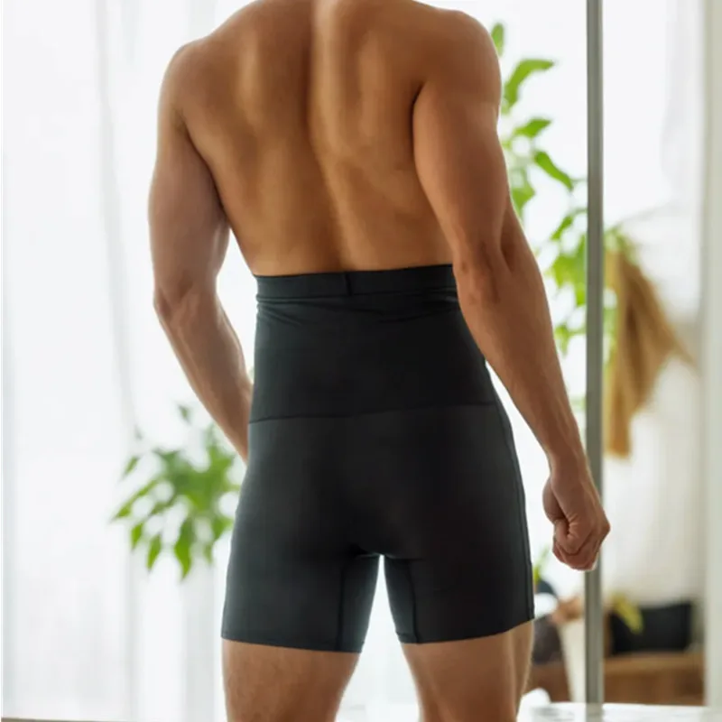 Sweat Sauna Shorts Men's Fat Burning High Waist Trainer Shapers Fitness Running Sports Underwear Slimming Pants Body Shapewear