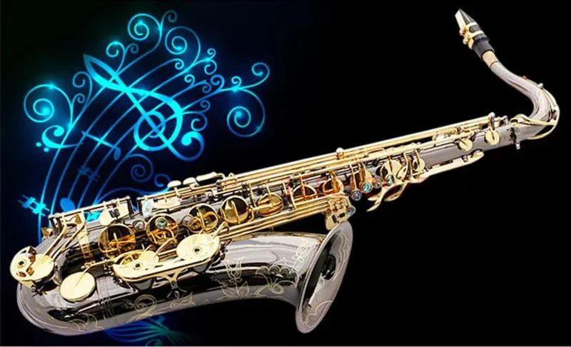 Best quality Japan's Tenor T-992 Saxophone Musical Instrument Black Nickel Gold Professional