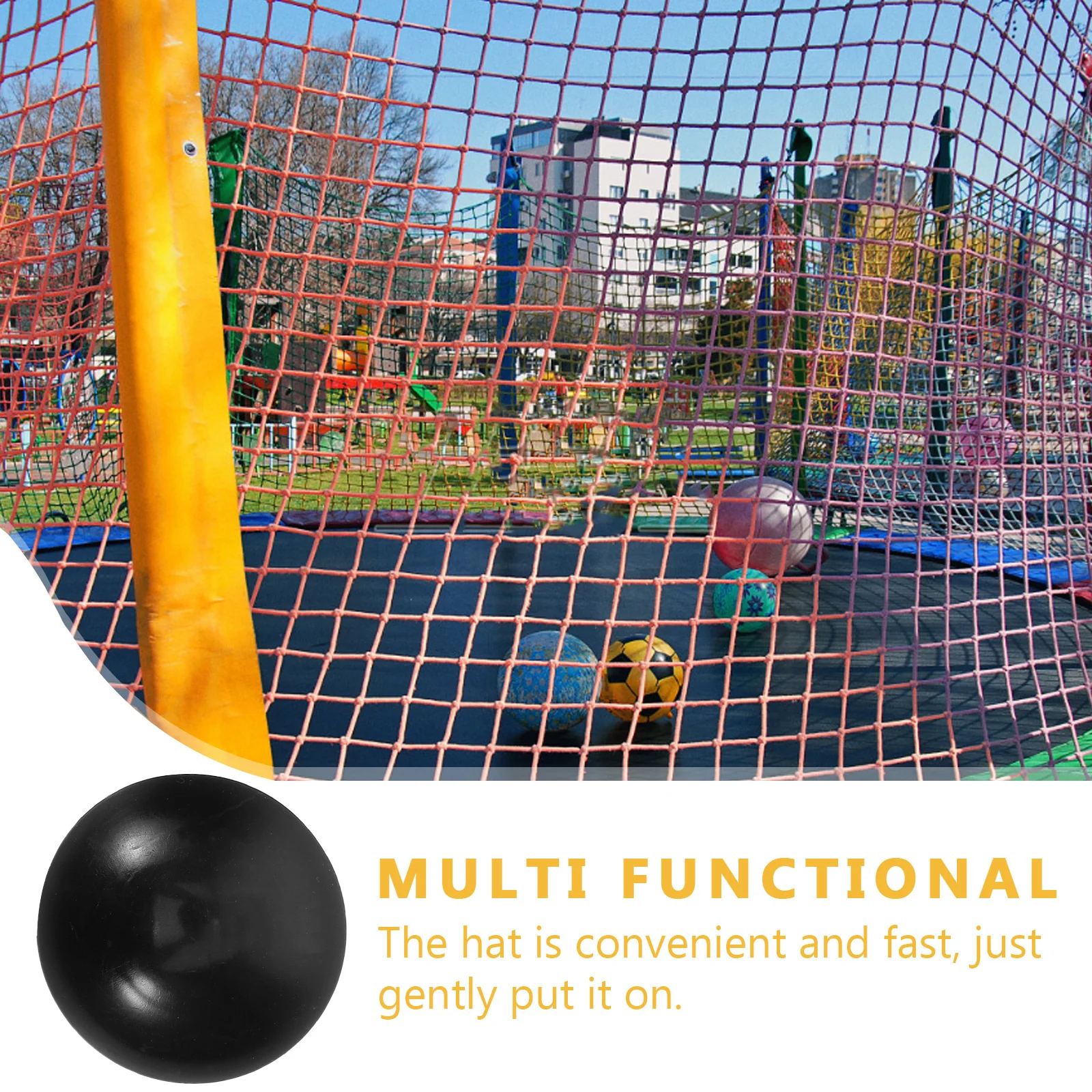 

6Pcs Trampoline Pole Caps Mushroom Hat Rod Protectors Wear-Resistant Replacement Parts Secure Fit for Jumping Bed Enclosure