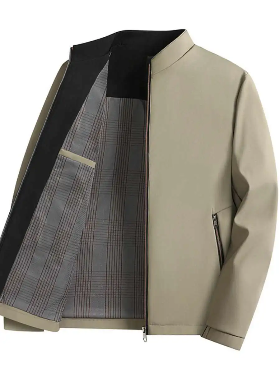 

Casual Faionable Office Jaet for Men Mid-aged And ly Autumn New Sle Polyester Fiber Thiened Outerwear Coat