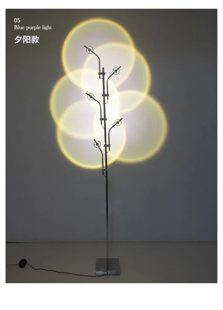 Modern Sunset Floor Lamp with 7 Colored Films & Angle Rotating, Mood Standing Lamp for Living Room Bedroom Hotel Decor Lighting