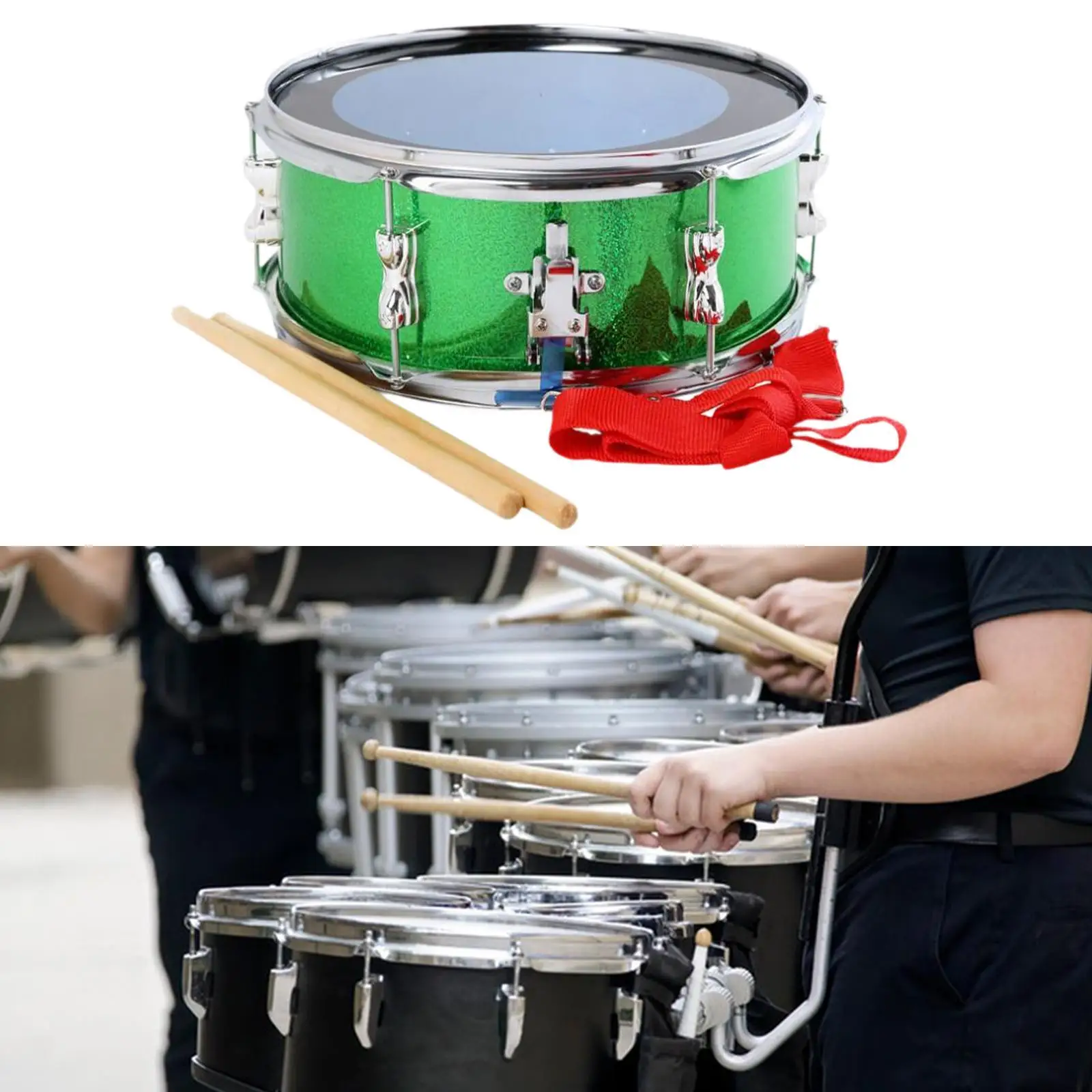 

13" Snare Drum Educational Toy Portable with Shoulder Strap Percussion Instrument Music Drum Marching Drum Kids Girls Boys Teens