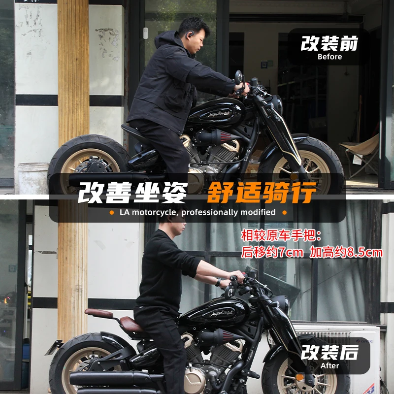 Adecuado para la modificación de motocicletas Benda Napoleon 450, cómodo manillar elevado y trasero, instalación no destructiva