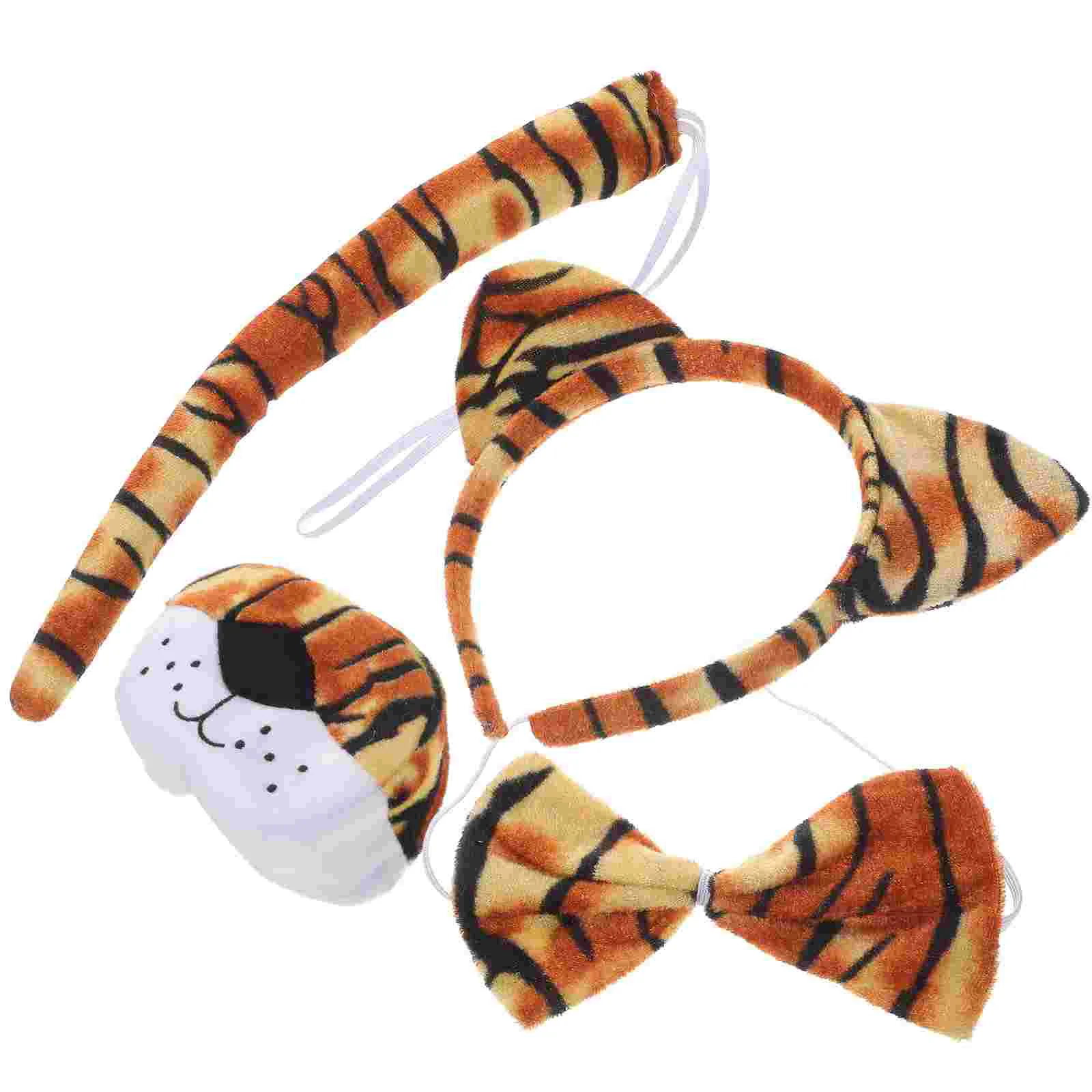 Tiger Headband Nose Ears Costume for Kids The Outfit Cover Fabric Adult Men Women Apparel