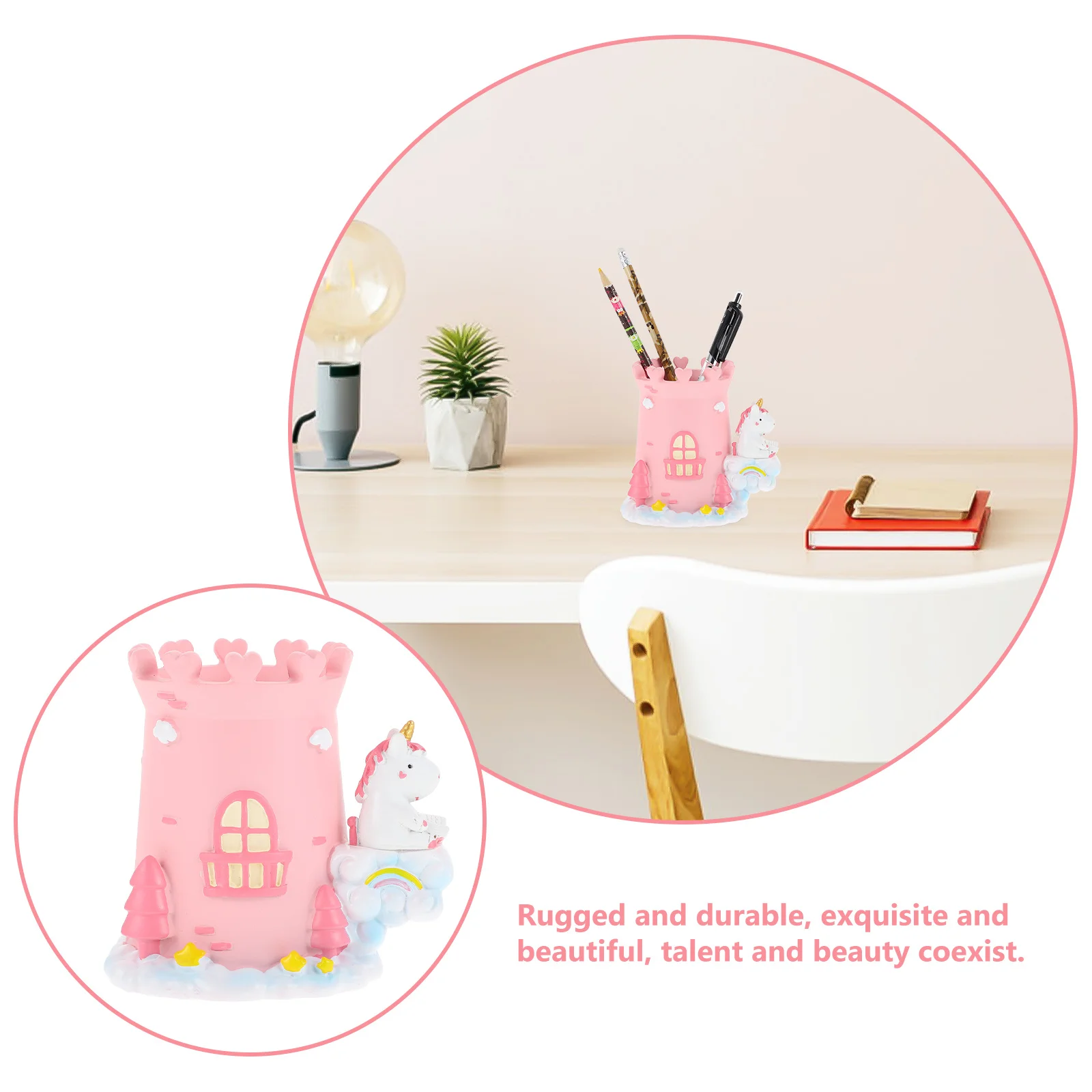 

Unicorn Pen Holder Resin Stationery Container For Desk Organizing Waterproof Desktop Decor Pen Storage Bucket Table