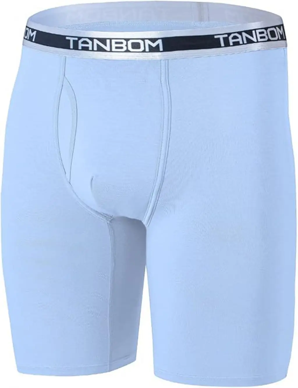 Jinshi Men's Long Leg Boxer Briefs Bamboo Soft Breathable Open Fly Boxers No Ride Up Underwear